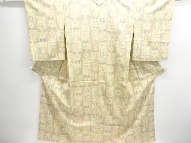 JAPANESE KIMONO / ANTIQUE KIMONO / SILK / SHIOZAWA / WOVEN CHECKERED & SARASA